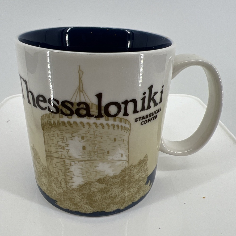 Starbucks Coffee Mug Greece THESSALONIKI Global Icon Collector Series 16oz  EUC
